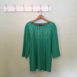 Southern Lady 3/4 length sleeve with metal detail